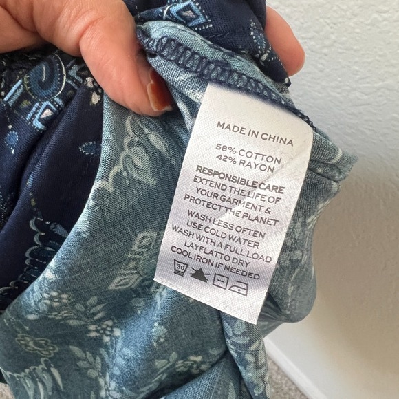 NWT Hill House Sz S Giselle Dress Charm Scallop Floral Maxi Dress Blue Cottage - Picture 11 of 11